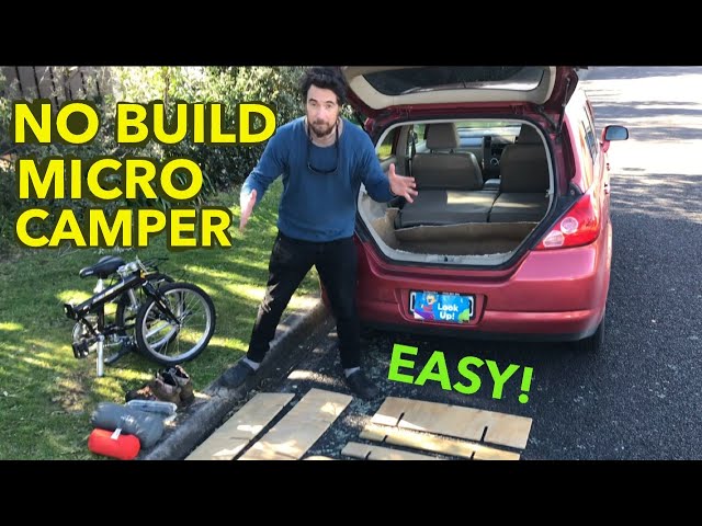 $20 Micro car camper- no build construction- how to live in a small car, ikea style budget campervan