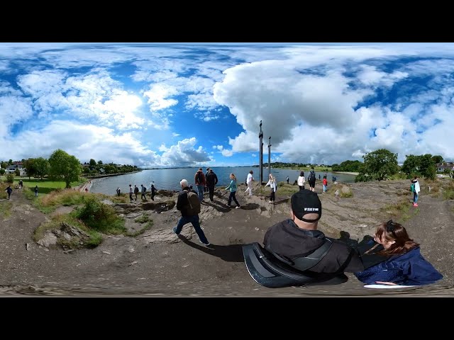 [ 4K 360° Video - Interactive ] Sverd i fjell, Swords In Rock -  Viking Town in Stravanger, Norway