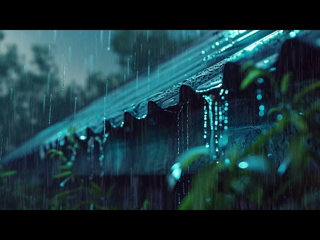 Relaxing Rain Sounds on Rooftop | Heavy Rainfall & Soothing Ambience for Deep Sleep & Relaxation