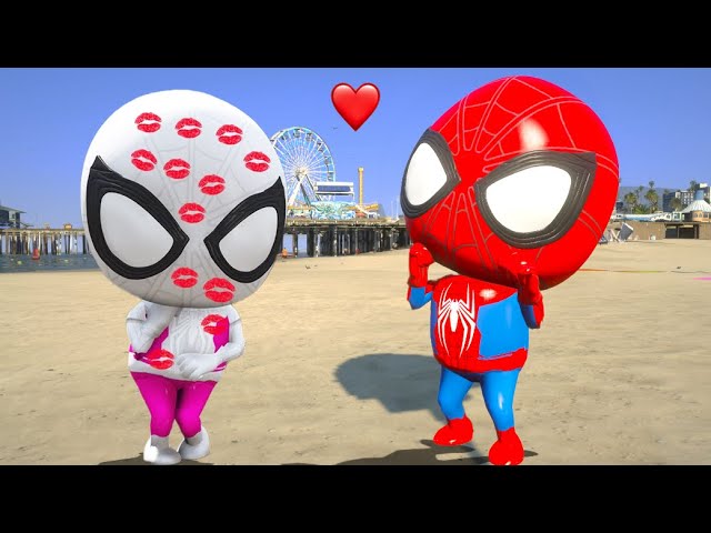 BEBÊ HOMEM-ARANHA SE APAIXONA NAS FÉRIAS NA PRAIA NO GTA 5 !!!