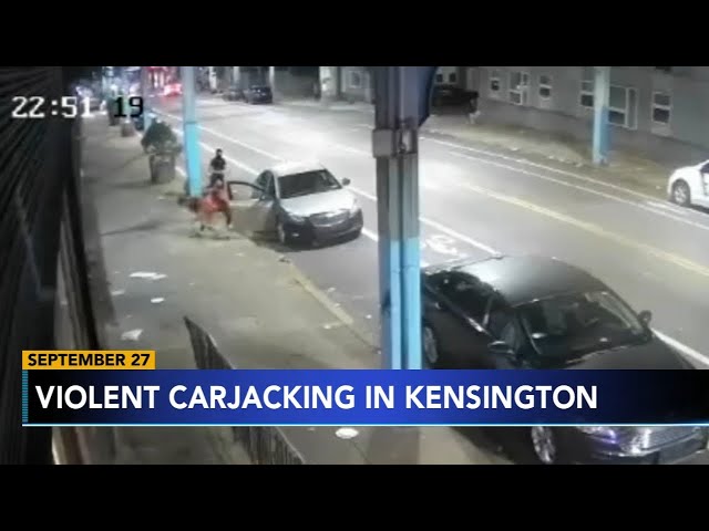 Video captures violent Philadelphia carjacking on Kensington Avenue; 2 suspects wanted