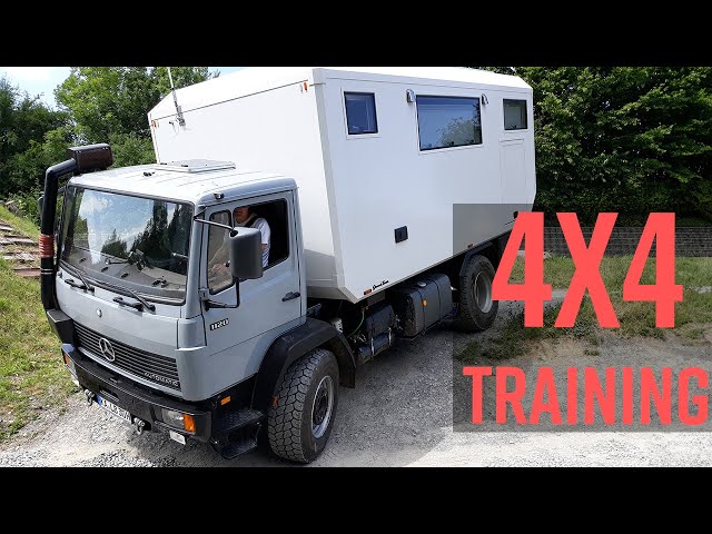 4x4 Offroad Training 😁mit dem Expeditionsmobil | Weltreisemobil  im Unimog Testgelände | Offroadpark