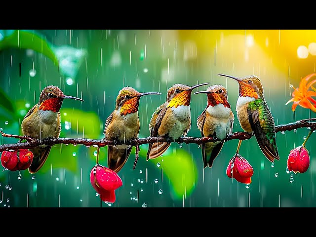 Bird Sounds 4K 🕊️ Soft Birdsong and Gentle Rain | Heal Anxiety, Relax the Mind, and Refresh the Soul