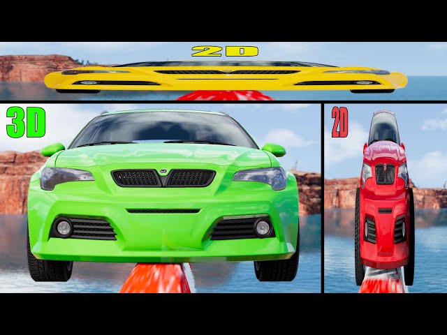 2d Car vs 3d Car #5 - Beamng drive