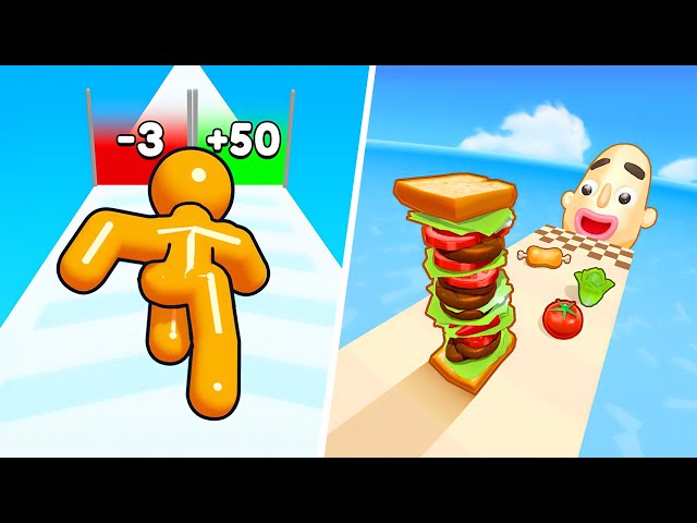 Satisfying Mobile Games ... Sandwich Run, Sandwich Runner, Tall Man Run, Juice Run, Ball Run 2048