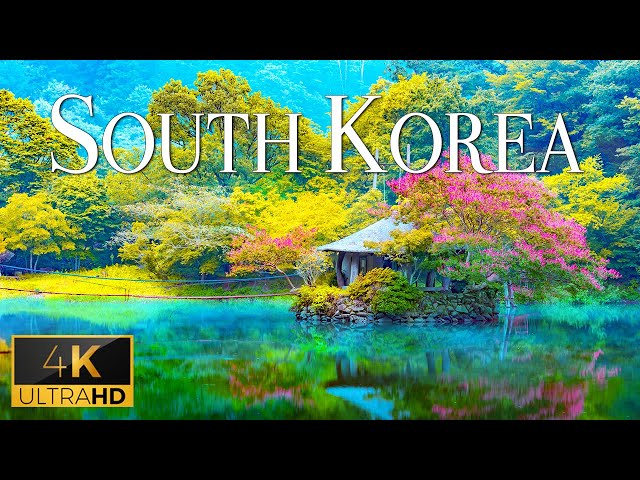 FLYING OVER SOUTH KOREA (4K UHD) - Soothing Music With Stunning Beautiful Nature Film For Relaxation