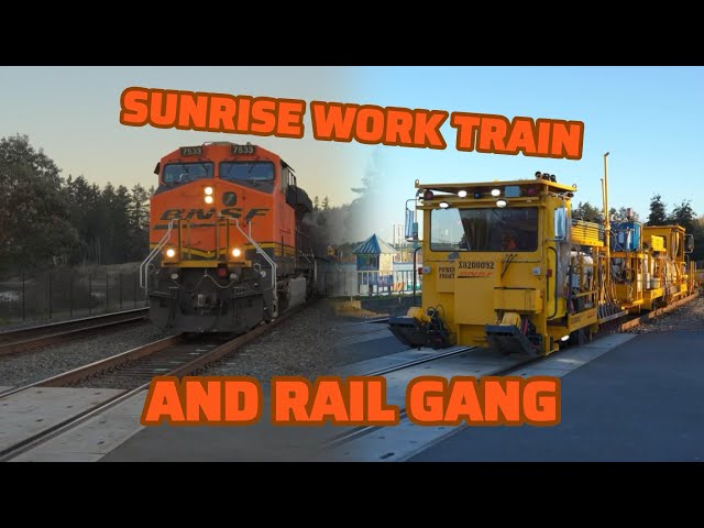 Sunrise Work Train With BNSF Rail Gang!