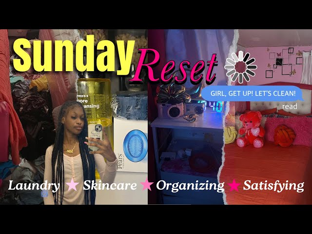 SUNDAY RESET VLOG ❤︎ | deep cleaning,  organizing , skincare, laundry, chill