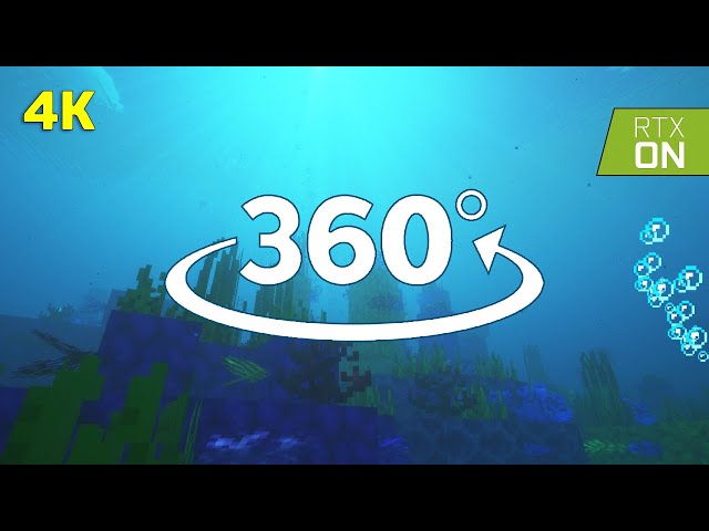 360° Underwater World Minecraft 4K Virtual Reality Video || RTX ON