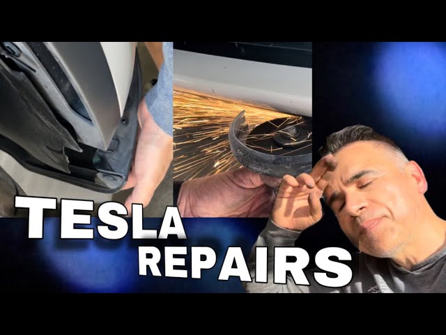 TESLA Repairs | DIY Skid Plate reattaching. Kicking the bucket down the road