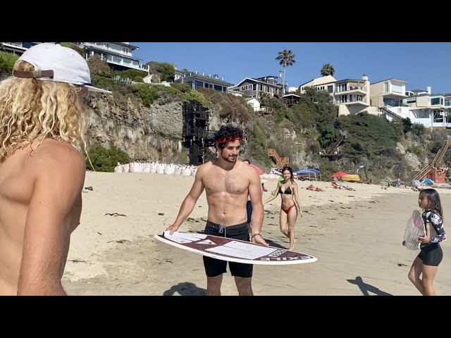 Professional Dancer, Alan Bersten, Tries Skimboarding for The First Time!