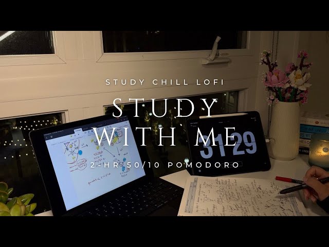 2-HR 50/10 POMODORO 📚 STUDY WITH ME 📚 STUDY LOFI 🎧 CHILL BEATS, NO NOISE, REAL TIME