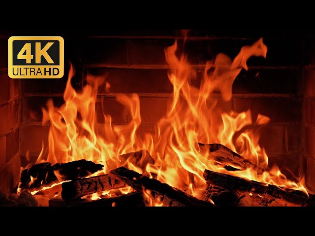 🔥 Crackling Fireplace (12 HOURS).  Peaceful Ambience with Gentle Fire Sounds & Burning Logs