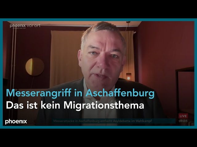 phoenix tagesgespräch mit Jan van Aken zum Messerangriff in Aschaffenburg am 24.01.25