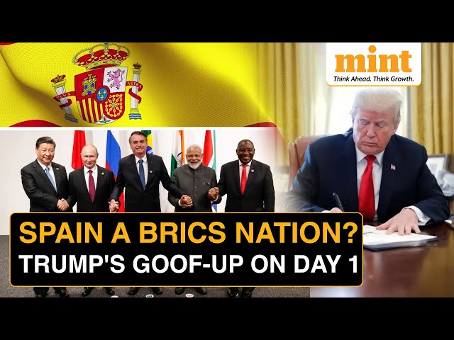 Donald Trump Goofs Up On Cam, Threatens To Impose '100% Tariffs' On Spain, Calling It A BRICS Nation