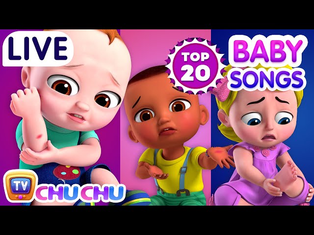 LIVE 🔴 Boo Boo Song, Yes Yes Go to School + more Popular Nursery Rhymes with Baby Taku - ChuChu TV