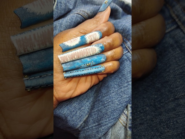 Nail Art Designs|Nail Designs for Long Nails|Denim Nail Art