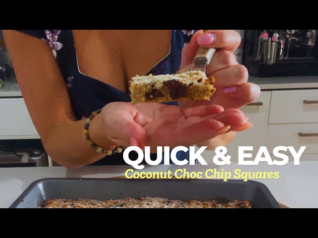 Quick & Healthy Coconut Choc Squares | Refined Sugar Free Baking, Gluten Free Recipe