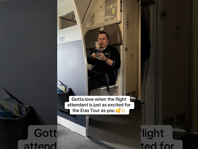 This flight attendant nailed it! 👏🏼👏🏼#erastour #vancouver #swiftie #unitedairlines #taylorswift