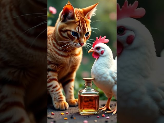 Viral Video Cat and Chicken #viralvideo #cat