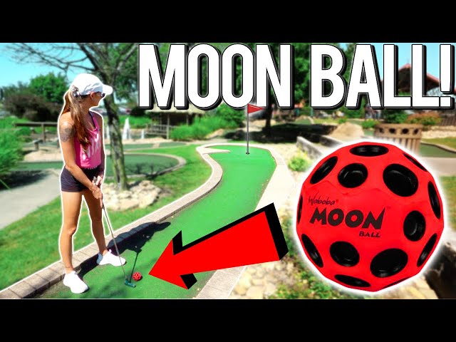 Moon Ball Only Mini Golf Challenge! *INSANE Bounce!*