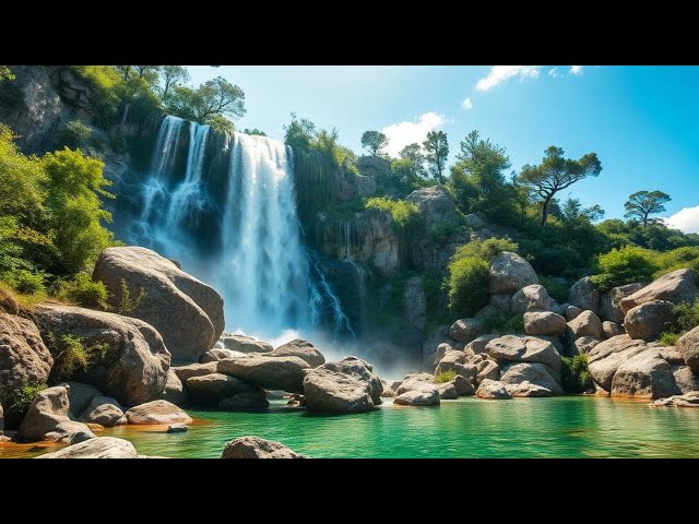 Breathtaking Waterfall in a Lush Paradise | Relaxing Nature Sounds 4K