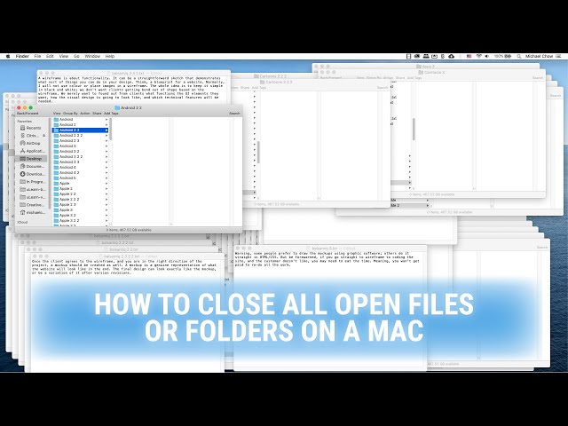 How to Close All Open Files or Folders on a MAC