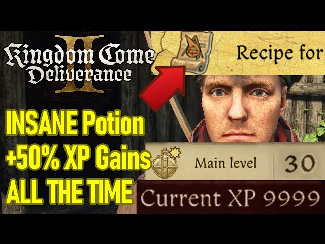 INSANE POTION gives you 50% more xp for ALL SKILLS early game, Kingdom Come Deliverance 2 xp farming