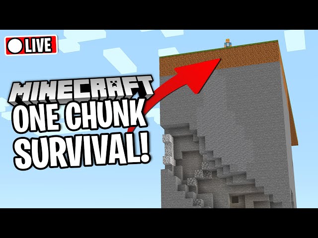 🔴 NEW MINECRAFT ONE CHUNK SURVIVAL LIVE!! (this is getting mad) | Minecraft LIVE