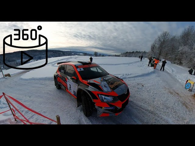 360 view - WRC2 Rally Car on snow - Jura 2025 Rally