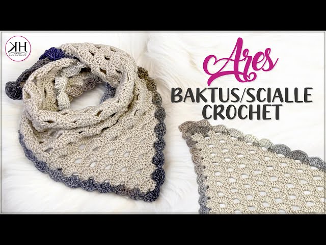 BAKTUS/SCIALLE all'UNCINETTO FACILE e VELOCE 🤩 - "Ares" - PUNTO VENTAGLIO #crochet ✨