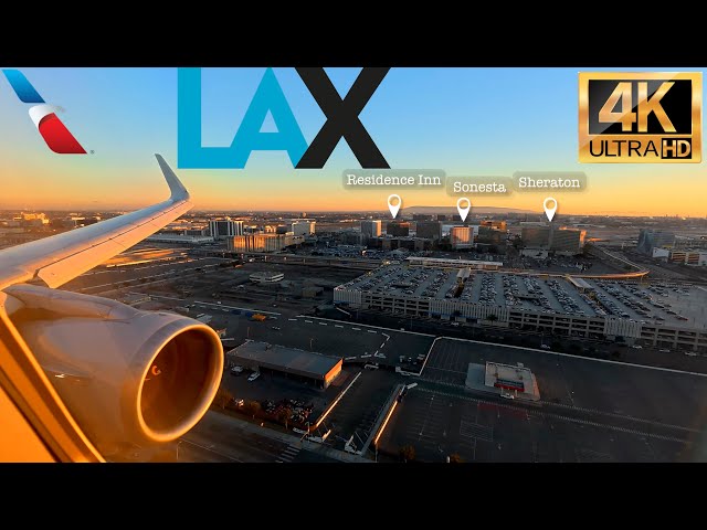 [4k] Incredible Full Approach and Landing - Sofi Stadium and more Los Angeles - LAX Parallel Landing