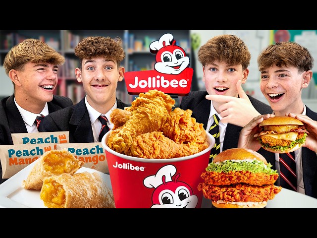 British Highschoolers try Jollibee for the first time!