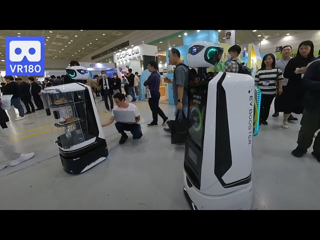 3D VR EV Charging Robot & Food Serving Robot in Metaverse EXPO