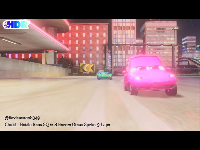 [HDR] Cars 2 The Video Game | Chuki - Battle Race (SQ & 8 Racers) | Ginza Sprint 9 Laps