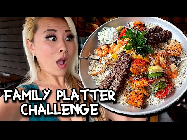 MASSIVE 7LB FAMILY PLATTER FOOD CHALLENGE AT PANINI KABOB GRILL IN IRVINE, CA!! #RainaisCrazy