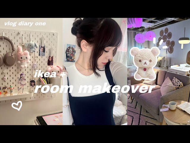 ikea + room makeover 🍥 soft, girly aesthetic, vlog diary episode one