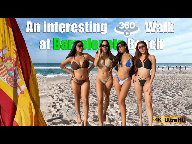 🇪🇸 Beautiful 360º Walk at BARCELONA Beach 🇪🇸 #VR #4K #video360