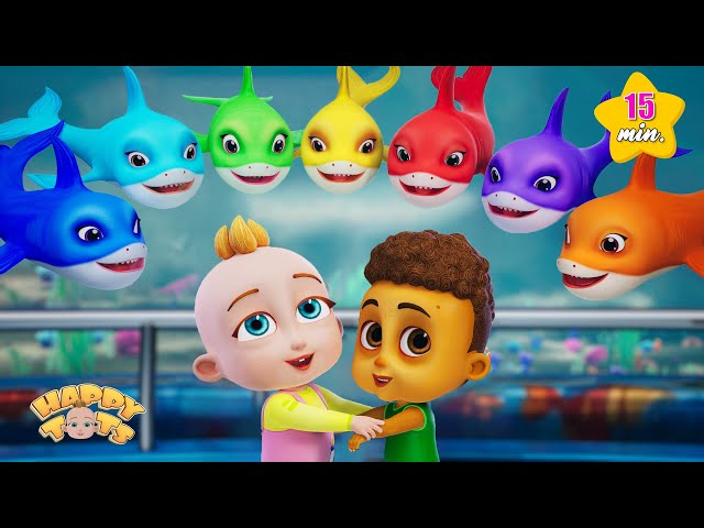 Baby Shark | Learn Rainbow Colors | Nursery Kids Song | HappyTots