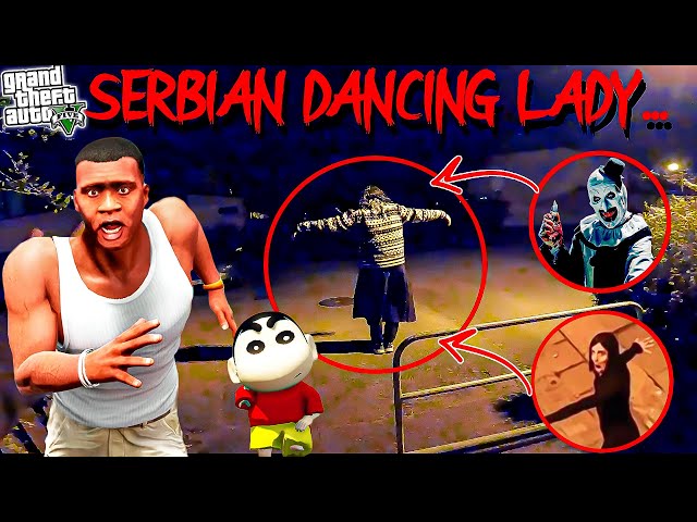 Franklin Fight SERBIAN DANCING LADY To Help SHINCHAN in GTA 5 | SHINCHAN and CHOP