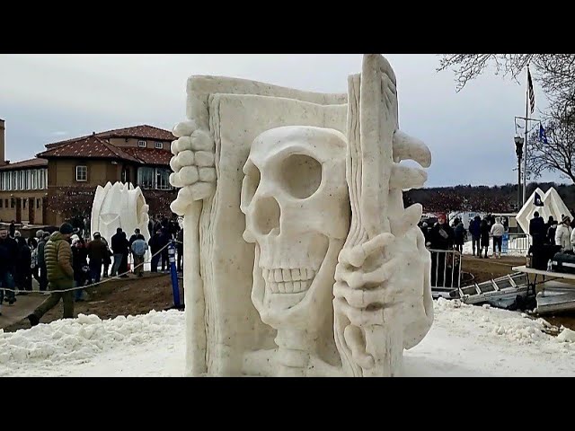 Snow Sculptures and Ice Carvings Vlog, February 1, 2025 - Wisconsin Greg