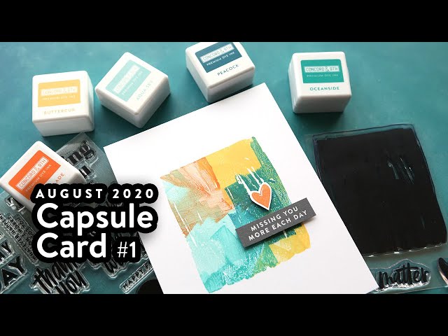 Capsule Card #1 - Abstract Stamping with Ink Cubes (August 2020 Capsule Papercrafting Challenge)