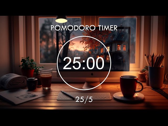 4-HOUR Pomodoro 25/5 📚 Lofi Beats to Study and Relax, Working Productivity 📚 Focus Station