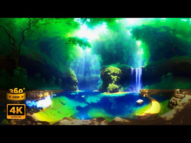 Take a 30-Minute Virtual Vacation to a Jungle Waterfall | 360° Relaxation and Serenity