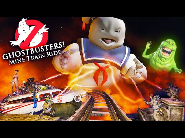 GHOSTBUSTERS!!! Mine Train Coaster & Dark Ride! POV [CC]