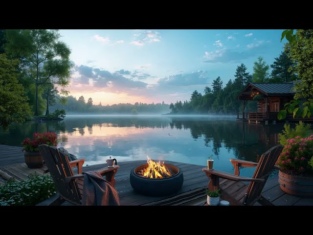 Cozy Lakeside Retreat with Fire Pit and Nature Sounds for Relax & Meditate