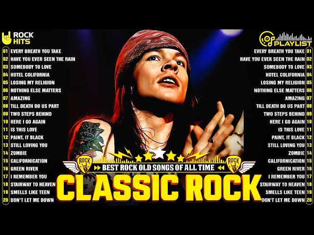 Best Classic Rock Songs 70s 80s 90s🔥Queen, Guns N Roses, Metallica, ACDC, Bon Jovi,U2, Aerosmith