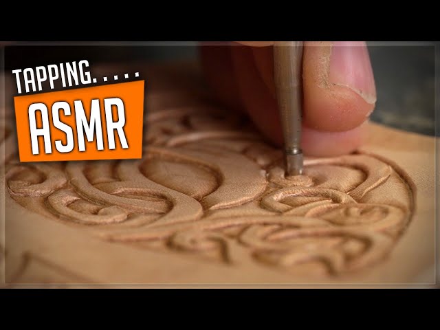 ASMR Leather Carving - Beveling and Tapping - Knotwork