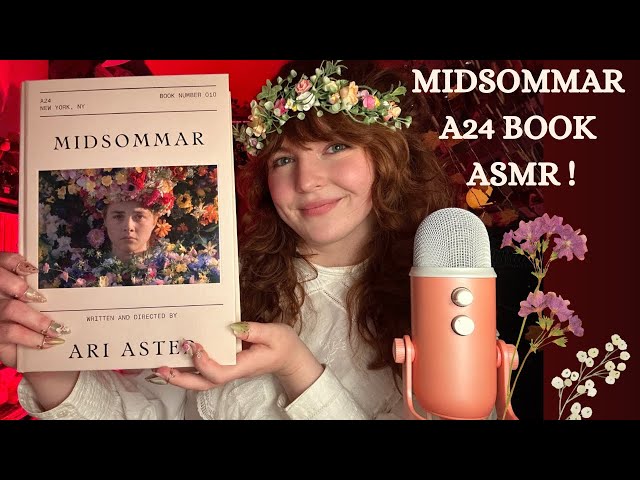 MIDSOMMAR A24 Book ASMR 🐻🌸 Book scratching + sticky tapping + whisper triggers