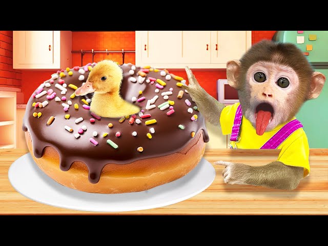 Mono BeBe Makes a Giant Chocolate Donut and Stops the Duckling's Gluttony | MONO BEBE ESP